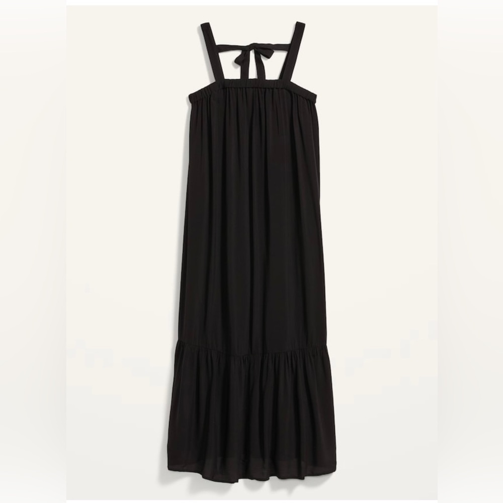 Sleeveless Tie-Back
Cutout Maxi Swing Dress for Women
Color: Black Jack
Size: M